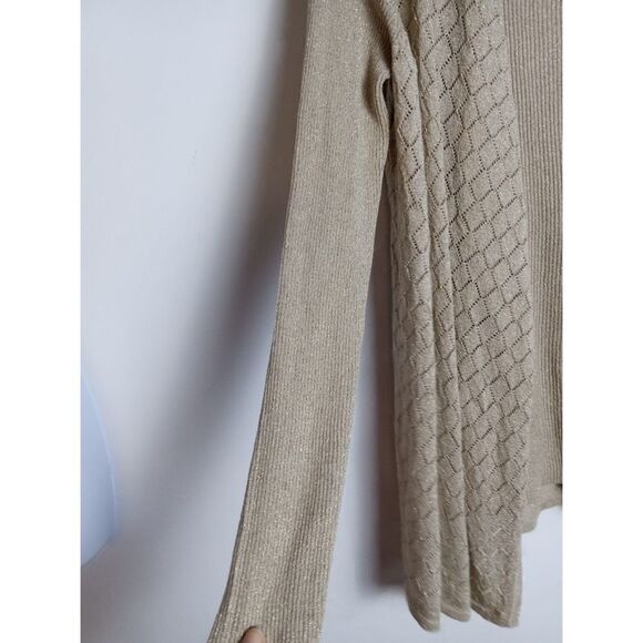 NWT Charter Club Women Brown/Gold Metallic Cami/Cardigan Sweater Combo size 0X - Picture 4 of 8